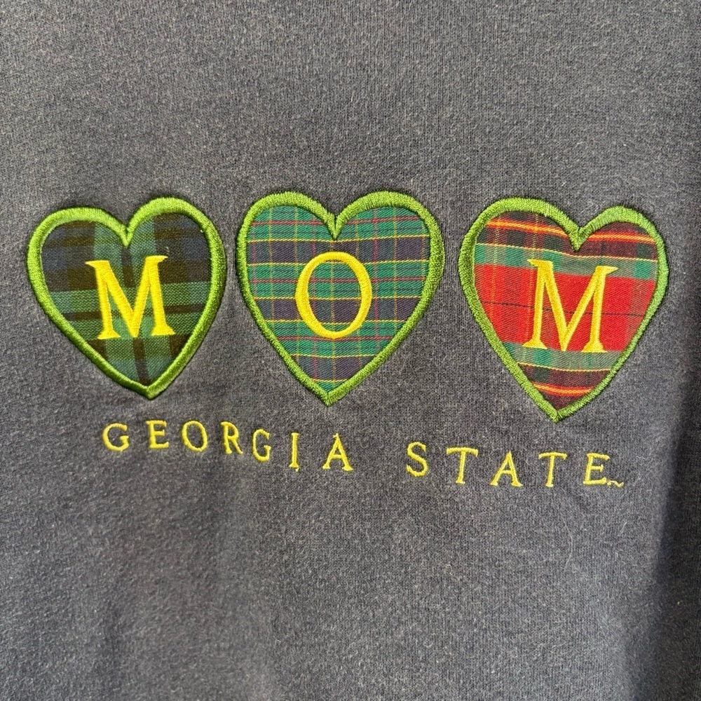 Vintage 90s Jansport Navy Blue Georgia State Mom Sweatshirt Long sleeve M - Picture 2 of 7